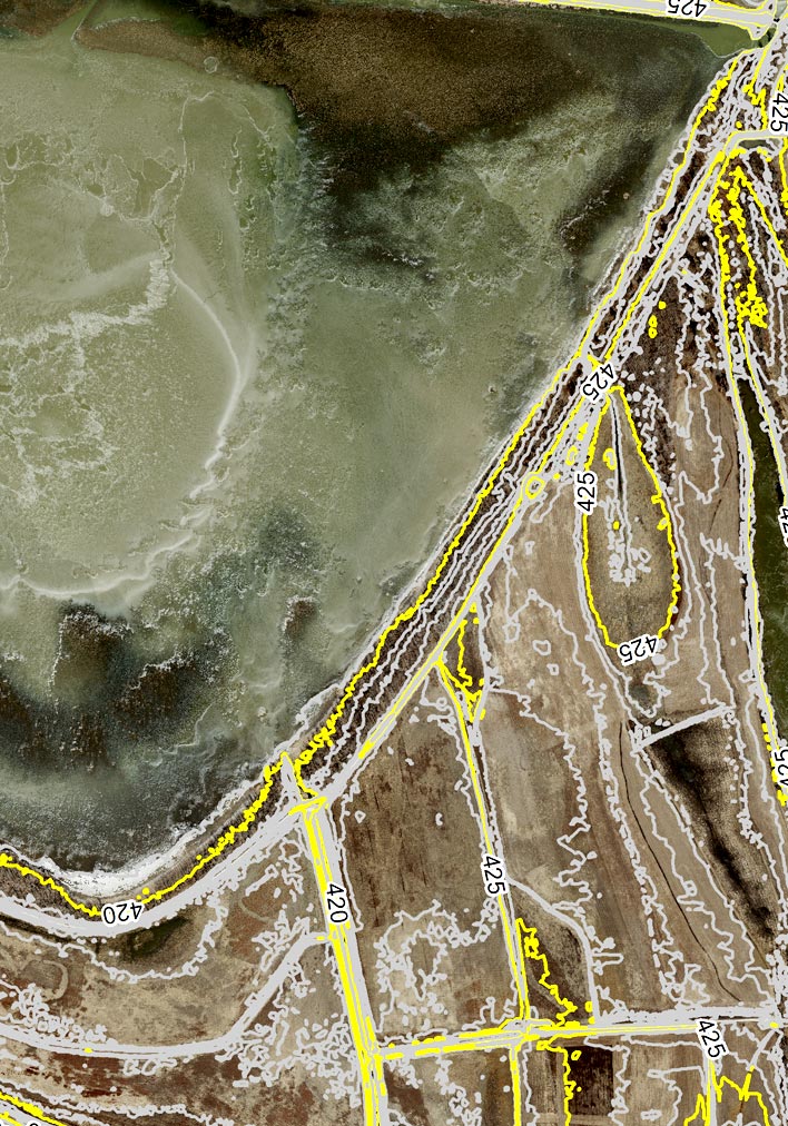 Aerial map of topography for a government project