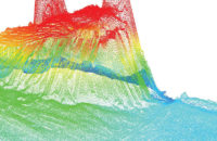 Lidar point cloud colored by elevation